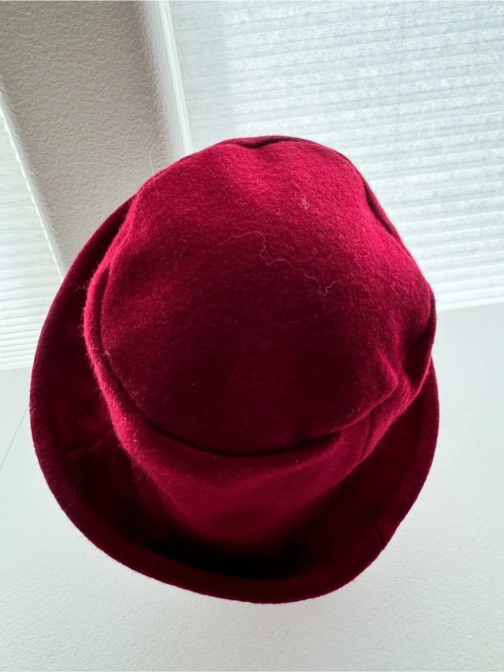 Vintage Eddie Bauer Burgundy Wool Blend Cloche Hat